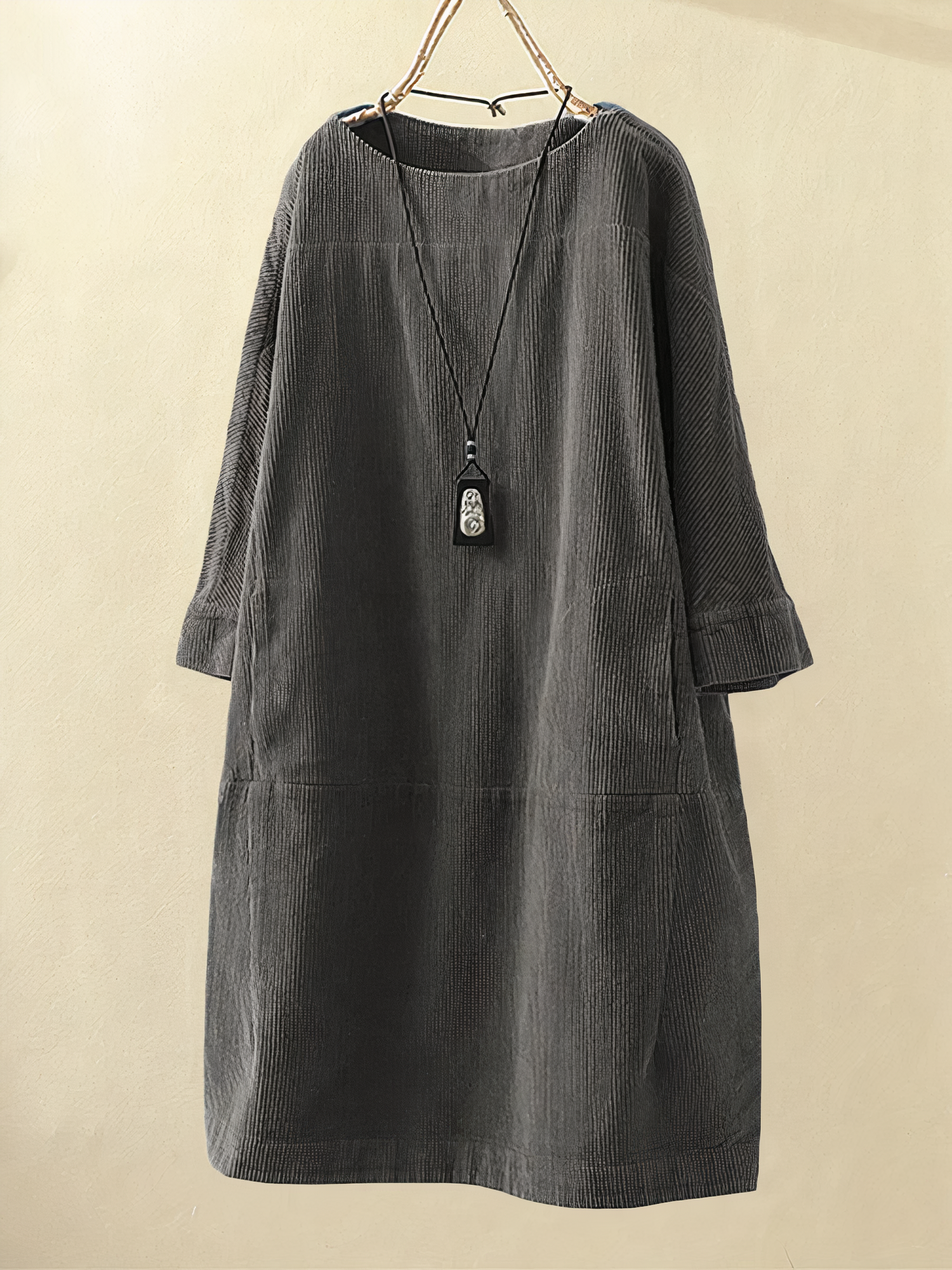 Mara Boutique Loose and Corduroy Dress Chic Silhouette Collection