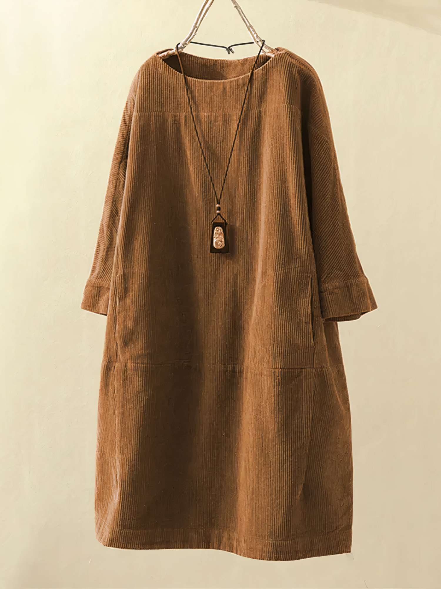 Mara Boutique Loose and Corduroy Dress Chic Silhouette Collection