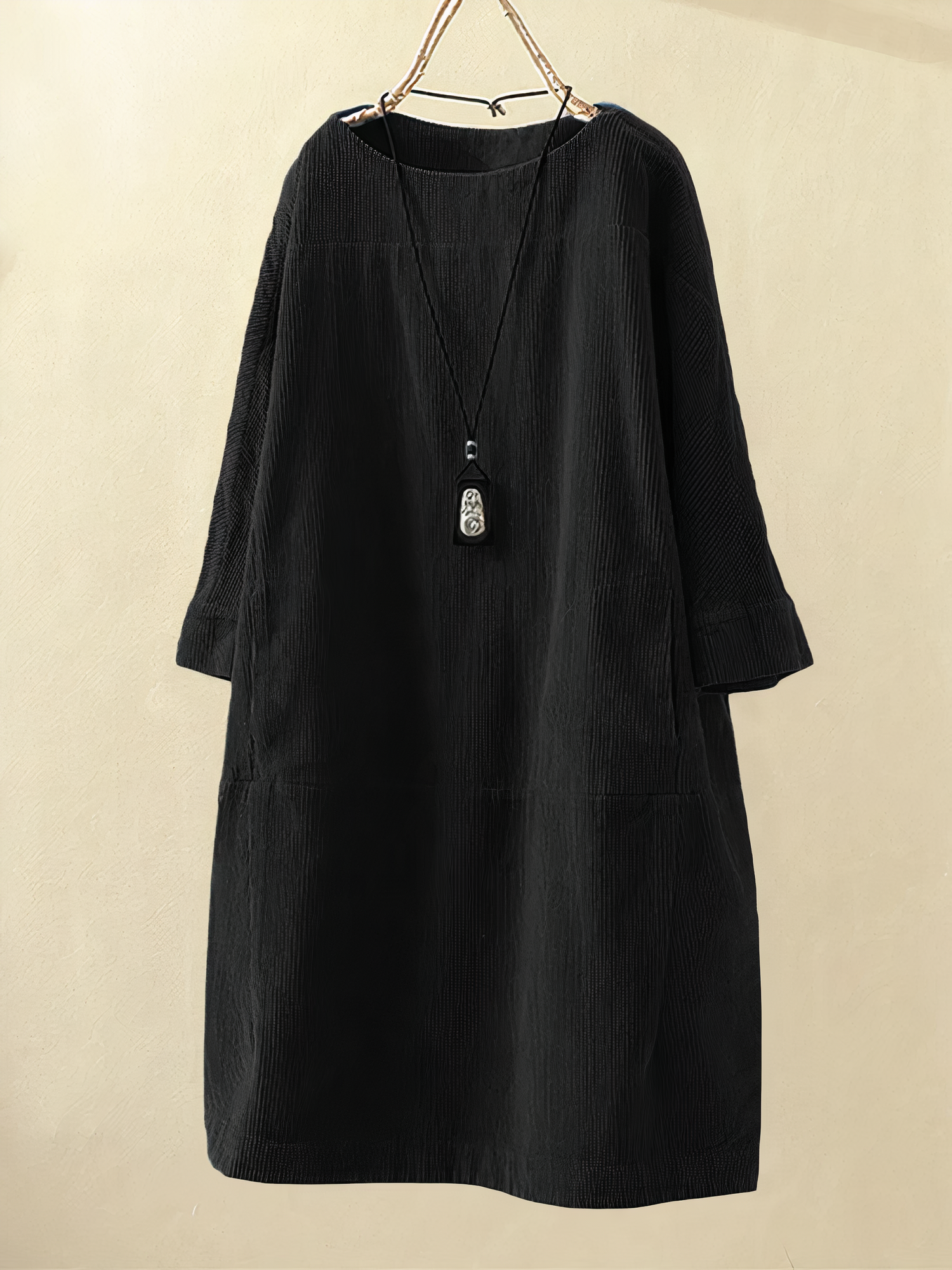 Mara Boutique Loose and Corduroy Dress Chic Silhouette Collection
