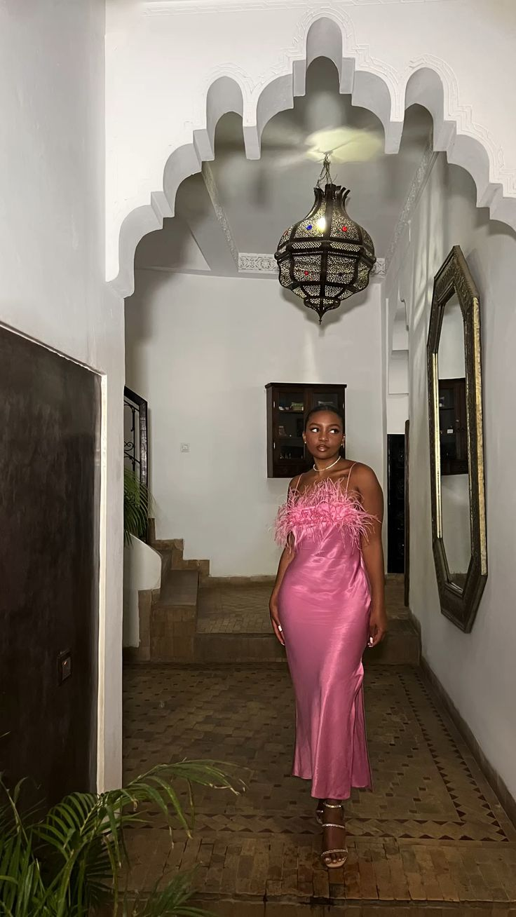 Classy Pink Evening Dress,Pink Formal Gown