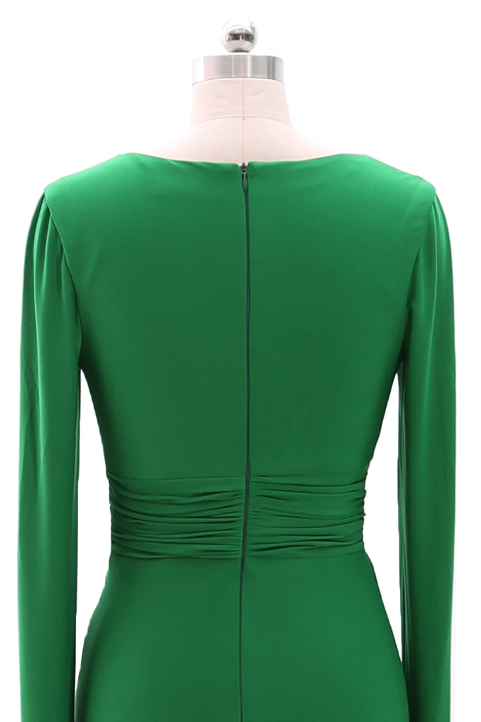 Women Long Mother of Bride Dresses Long Sleeve V Neck Evening Dress Y785 - View 4 | VelvetHem