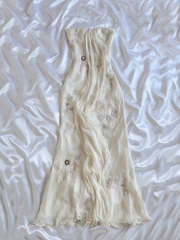 Classy Chiffon Appliques Beaded Evening Dress Mermaid Formal Prom Party Dress - FashionDia