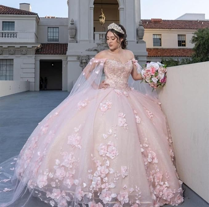 Elegant Pink Wedding dress Evening Dress, Pink Ball Gown - View 2 | FashionDia