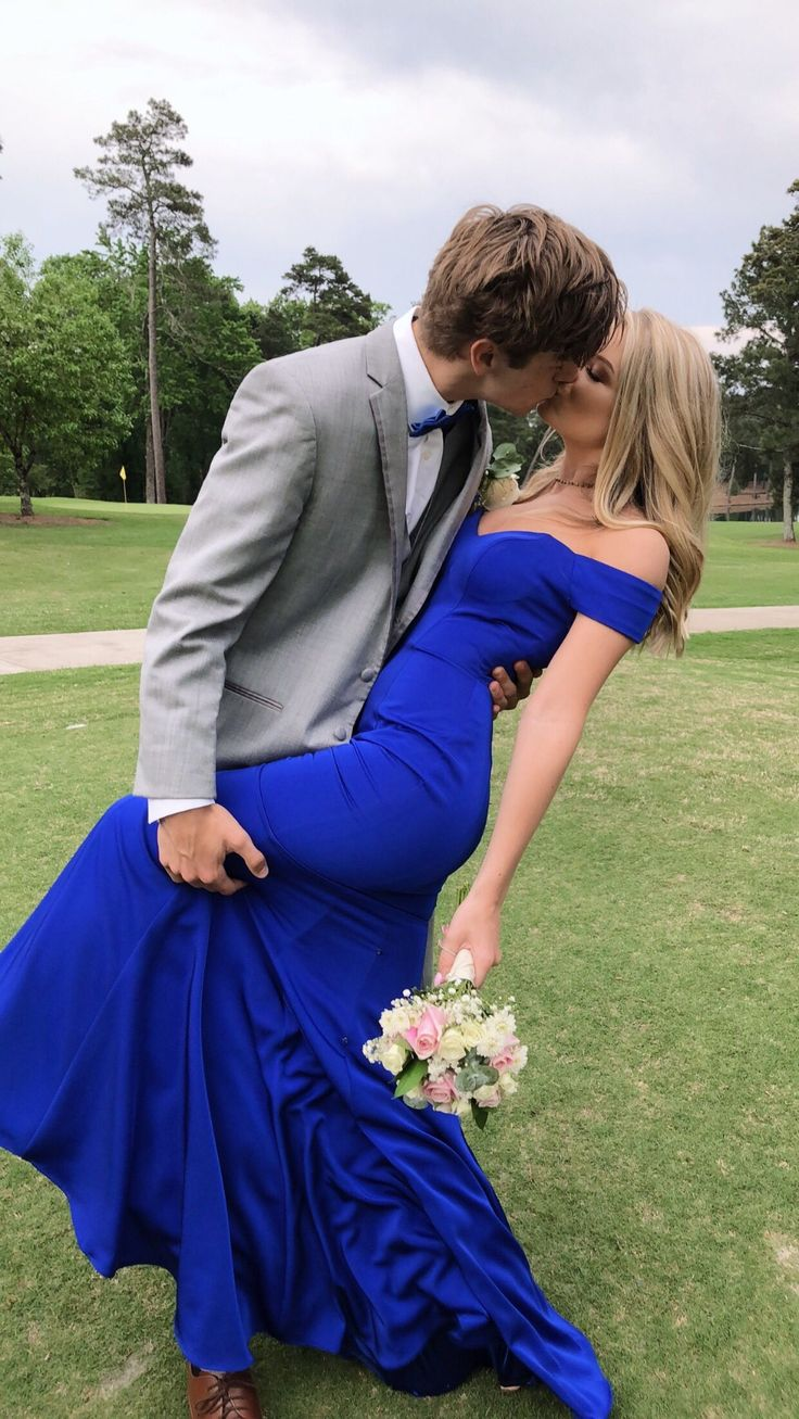 Charming Mermaid Off-the-Shoulder Royal Blue Satin Prom Dresses,Evening Dresses - FashionDia