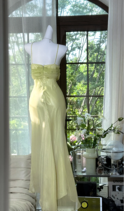 Vintage Halter Green Chiffon Beaded Mermaid Prom Dress Long Party Dress - View 3 | FashionDia