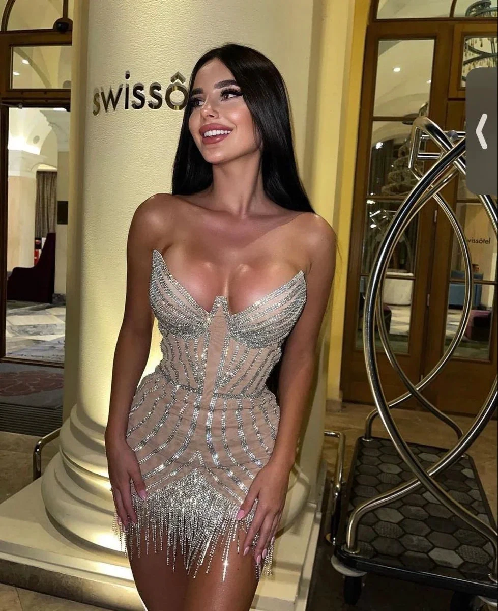 Sexy Sweetheart Birthday Party Dress Cocktail Dress Shiny Homecoming Dress Y4421 by simplepromdress