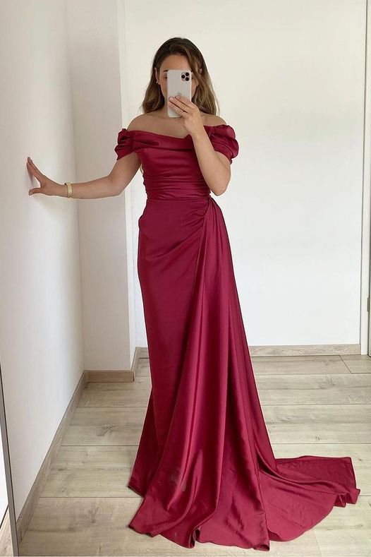 Strapless Off-The-Shoulder Mermaid Prom Dress With Ruffles - FashionDia
