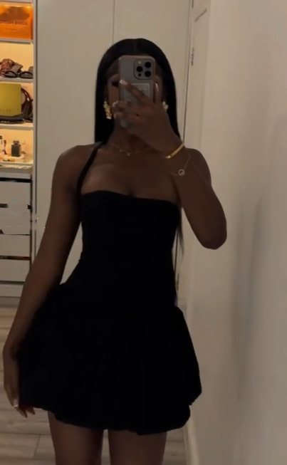 Sexy Black Halter Satin A-Line Short Party Dress Formal Graduation Homecoming Dress - View 2 | FashionDia