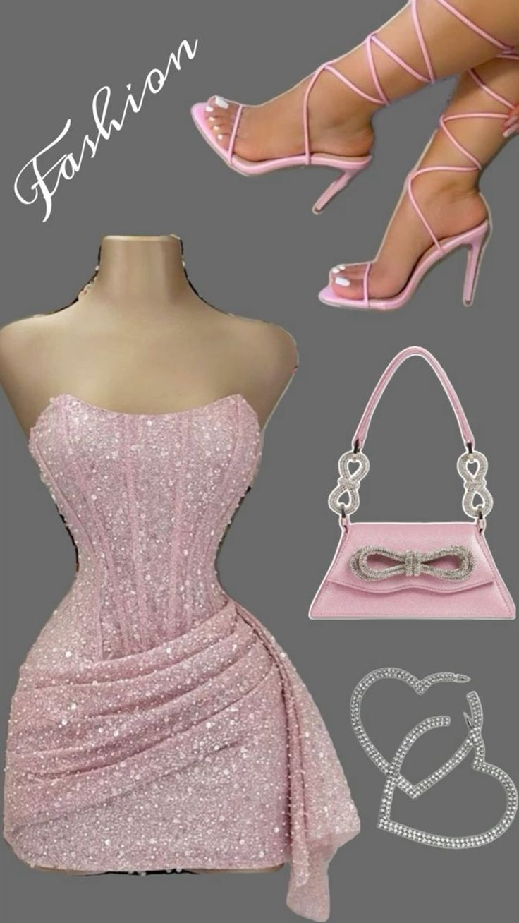 Bling Pink Sequins Homecoming Dress Cocktail Dress - FashionDia