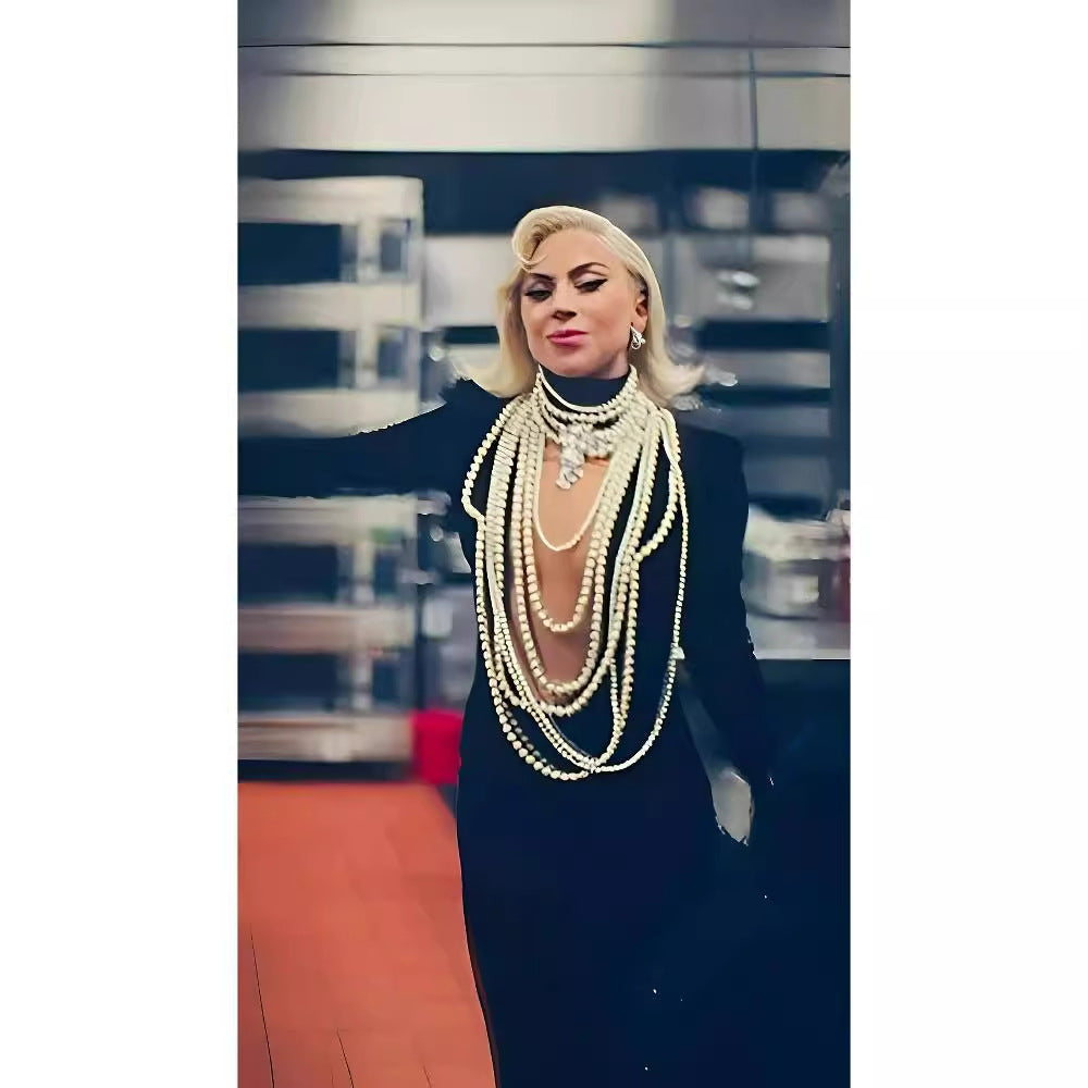 Pearl Embellished Sheer Sleeve Prom Dress - Fashionpara