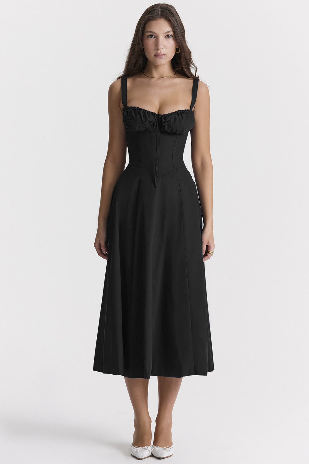 Fiorella Elevated Midi Corset Dress Premium Wardrobe Essential