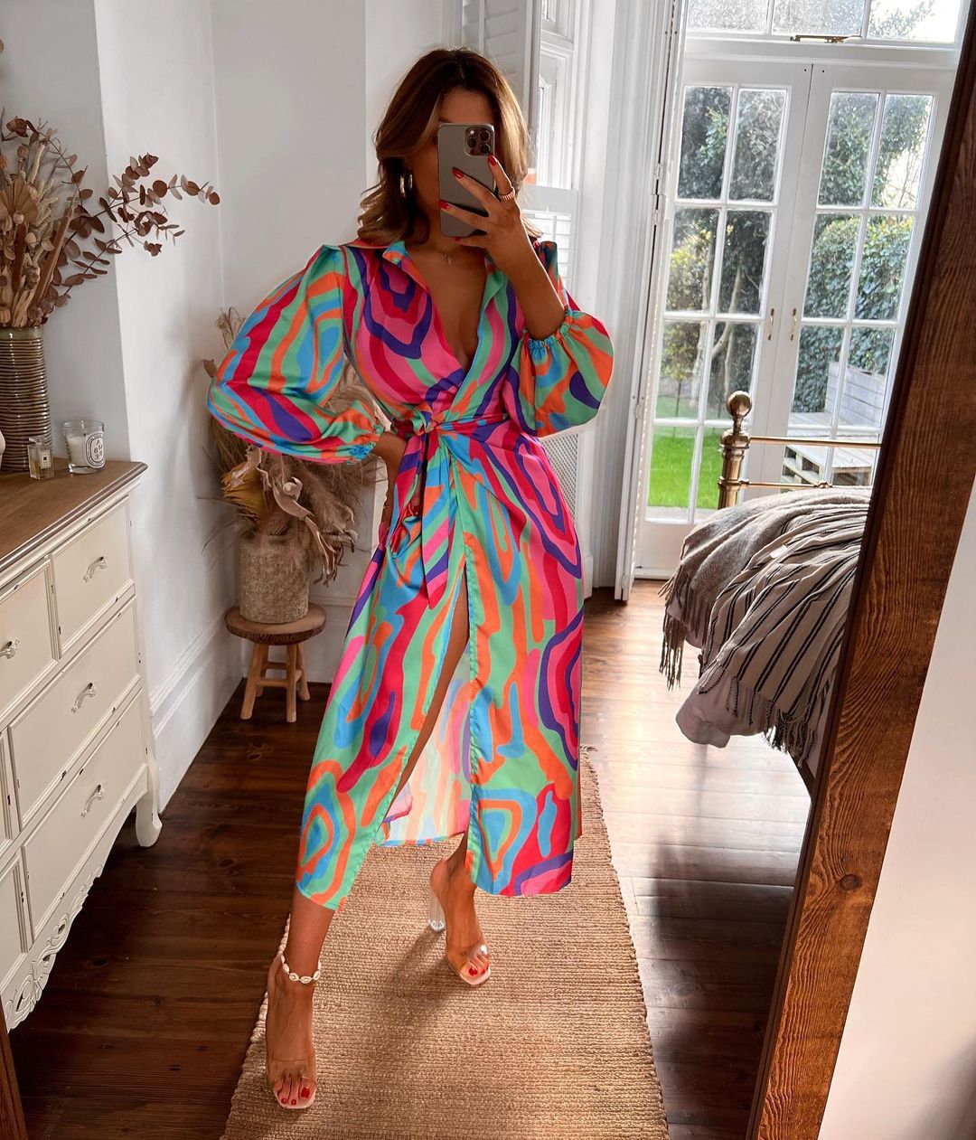 Ravi Printed Long Sleeve Wrap Maxi Dress FINAL