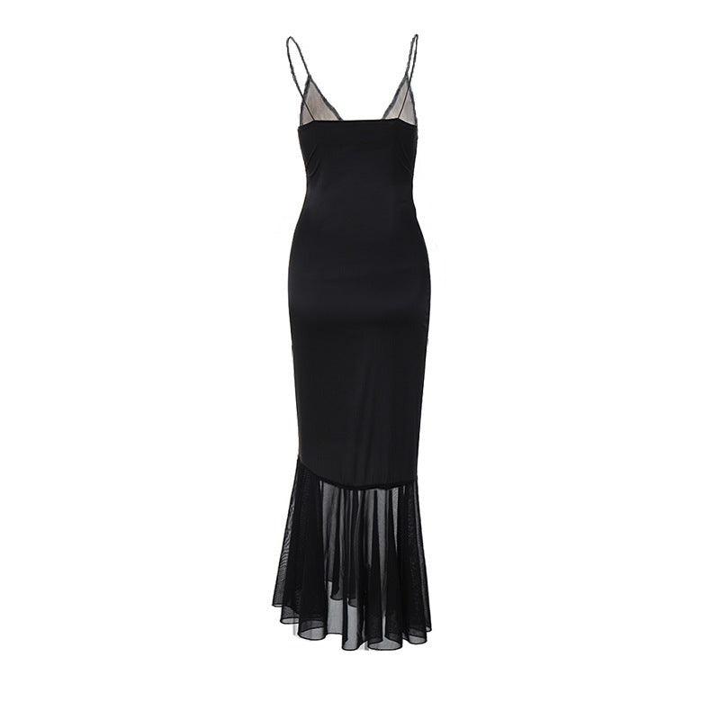 Anissa - Spliced - Lace Mesh Maxi Dress