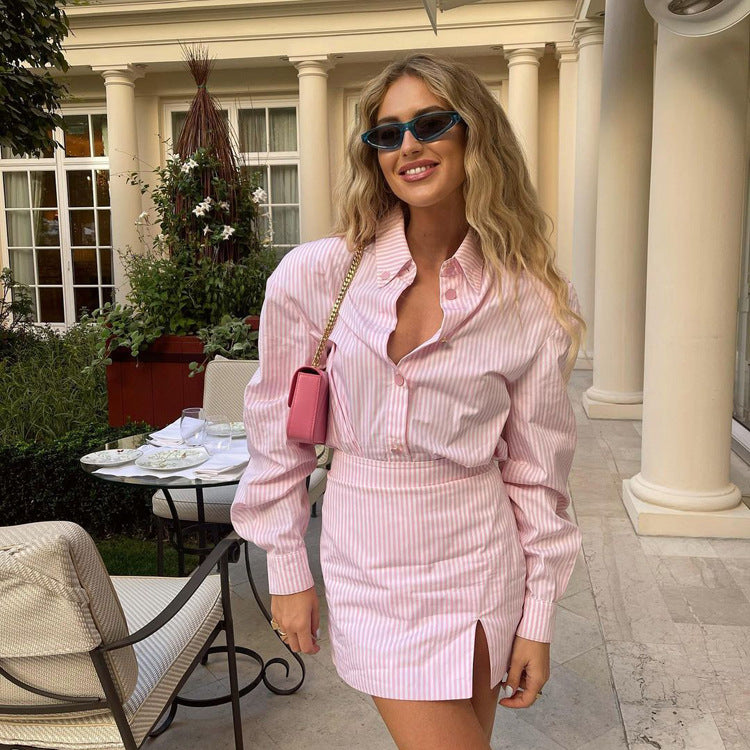 Manuela Aesthetic Women's Blouse Dress with Asymmetric Hem and Long Sleeves Everyday Luxe Edit