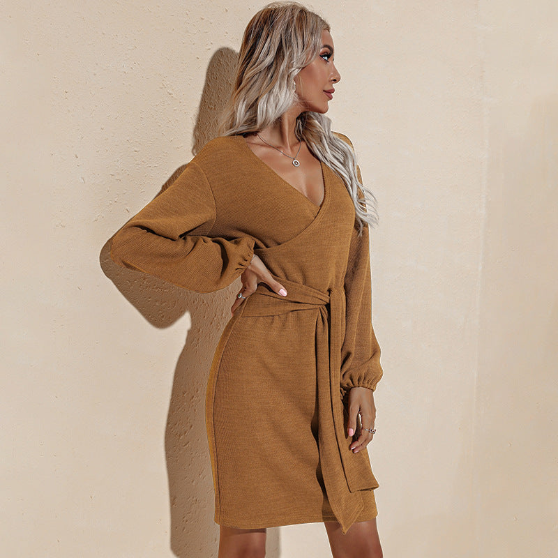 Rebecca Drape Knit Sweater Dress FINAL