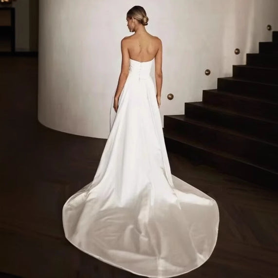 Strapless Two-Way Slit Mermaid Wedding Dress - Fashionpara