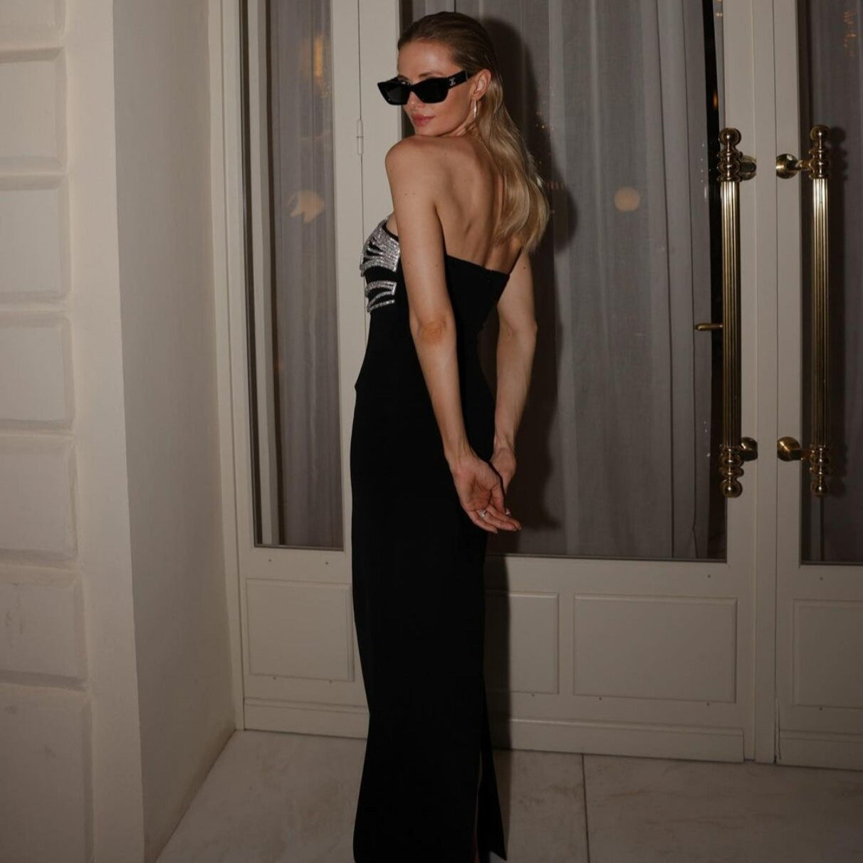 Elegant Embroidered Crystal Party Dress Prom Dress - Fashionpara