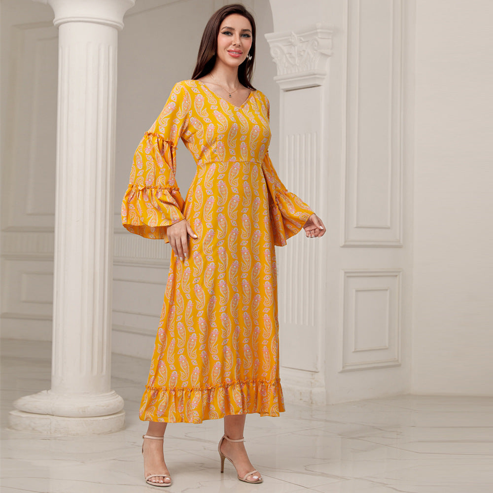 Plus Size Elegant Casual Bell Sleeve Dress