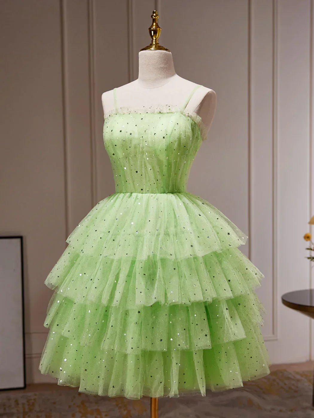 Green Tulle Short Prom Dress, Cute Green Homecoming Dresses - FashionDia