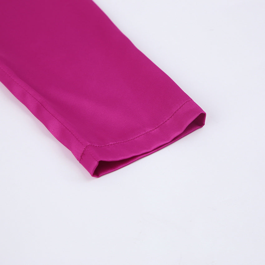 Didi Satin Drape Mini Dress Bright Fuchsia