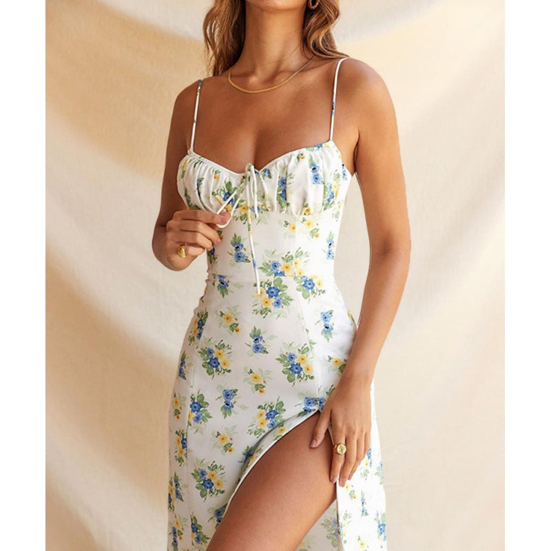 Camila Luxe Women's Floral Print Maxi Dress with High Slit Design Designer Edit