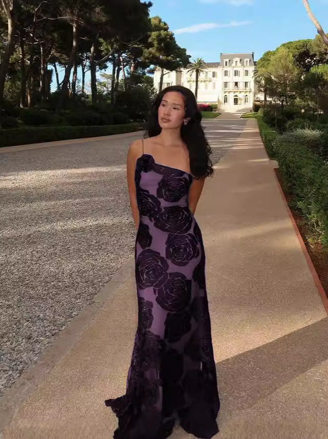 Milagros Exclusive Women's Evening Dress with Floral Appliqu��s Wear Edit