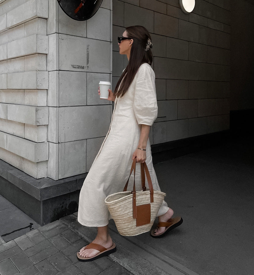 Gemini Rising Dress Off White