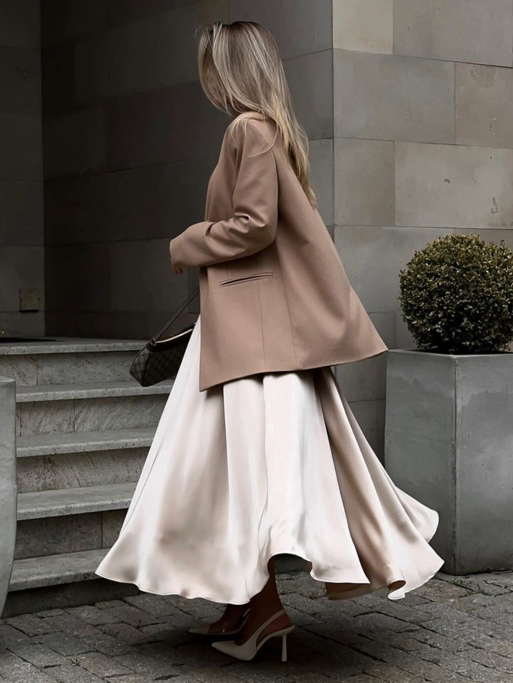 Satin A-Line Maxi Skirt
