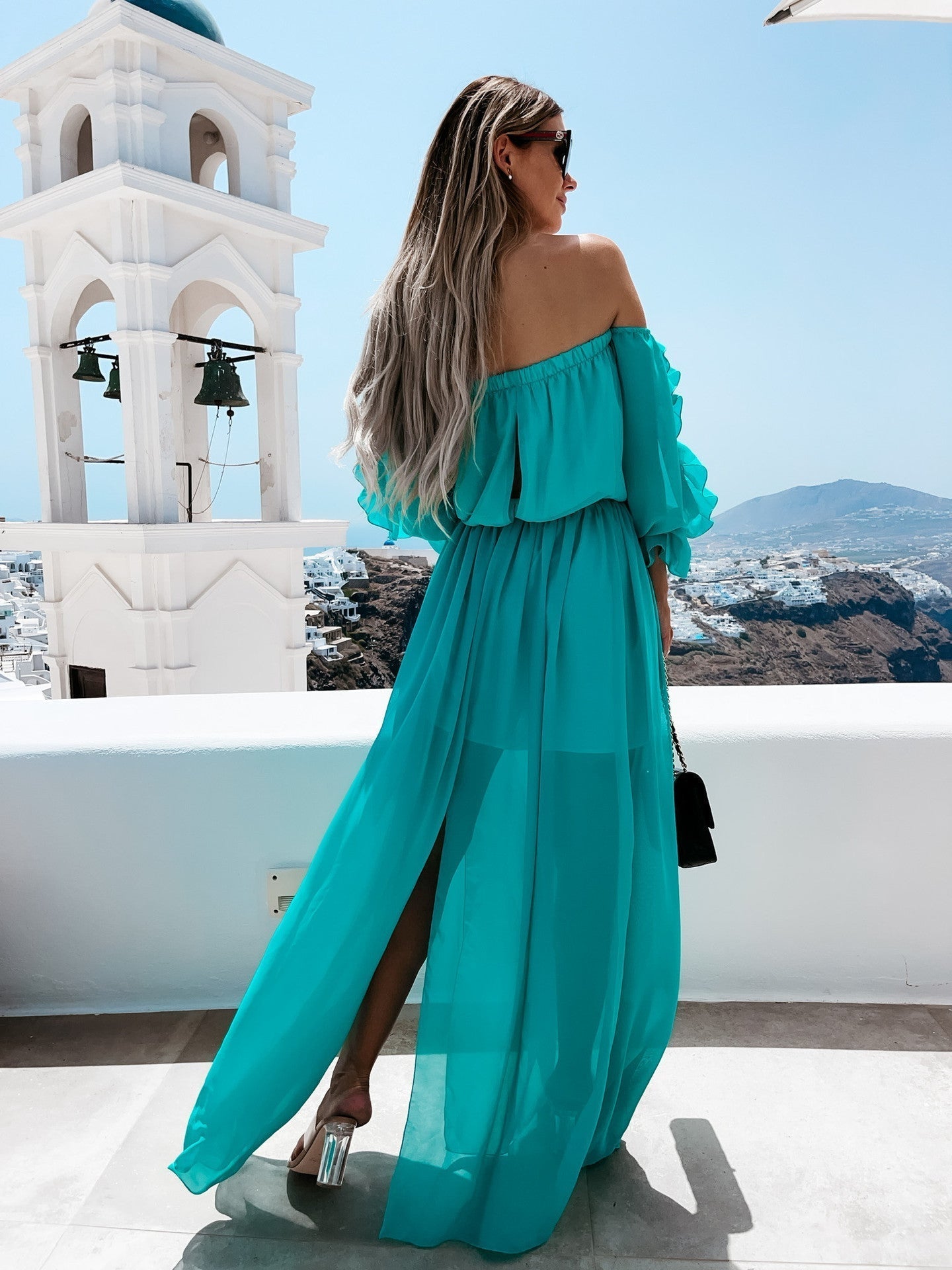 Peacekeeper Off The Shoulder Midi Dress Soft Sage