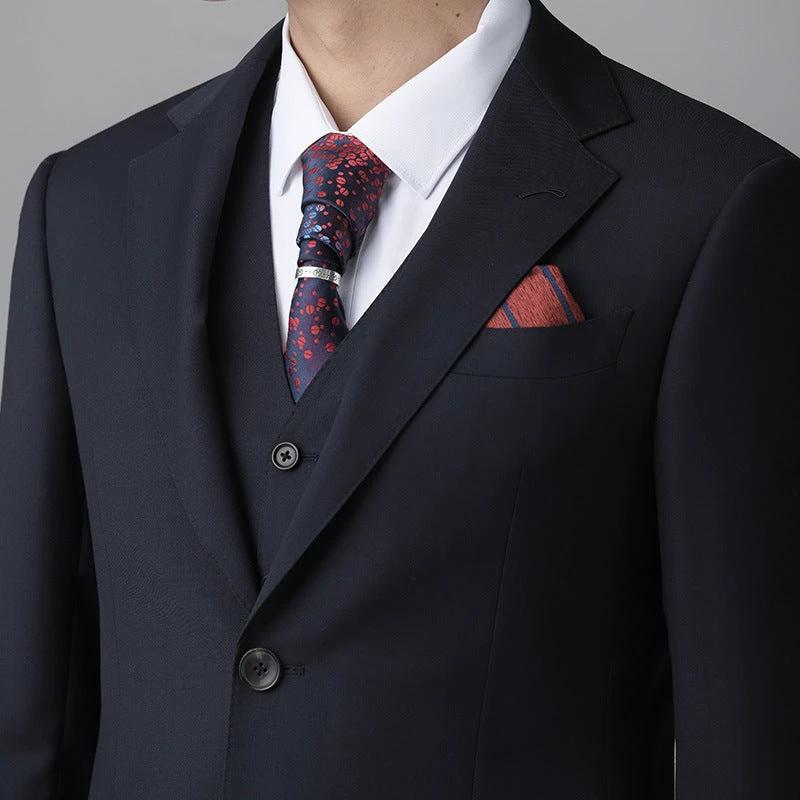 Luxurious Tailored Wool Wedding Suit For Men Three Piece Custom Fit (ZD17083)