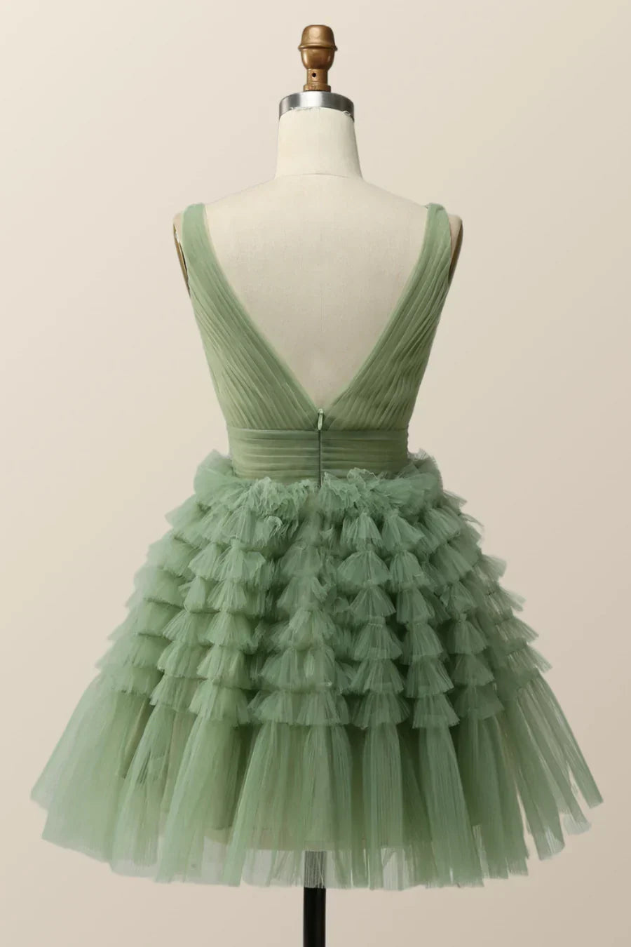 Empire Green Tulle A-line Party Dress Homecoming Dresses - View 2 | FashionDia