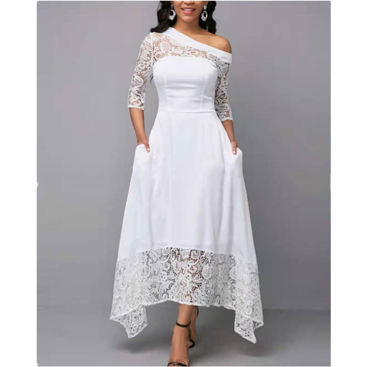 Overjoyed Pocketed Crochet Lace Maxi Dress Marshmallow
