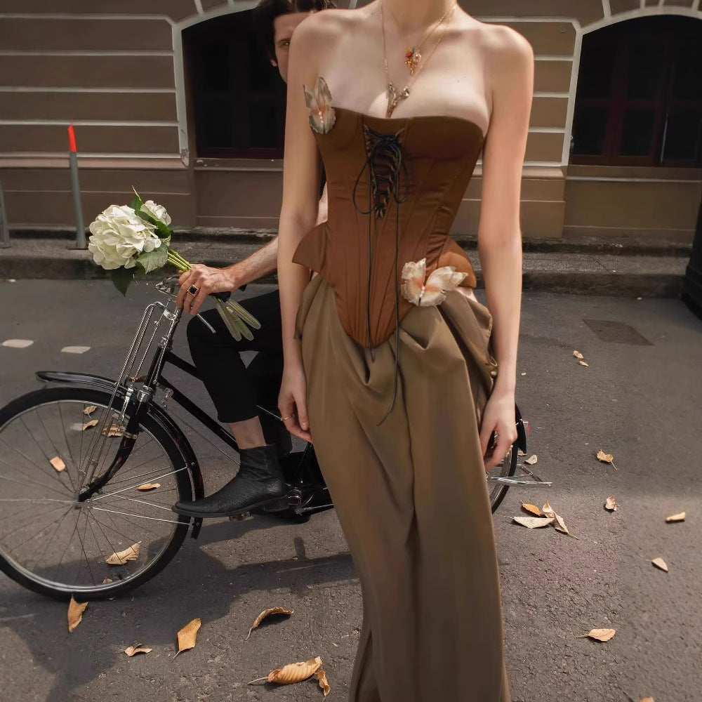 Vintage Sexy Boned Waist Strapless Prom Dress - Fashionpara