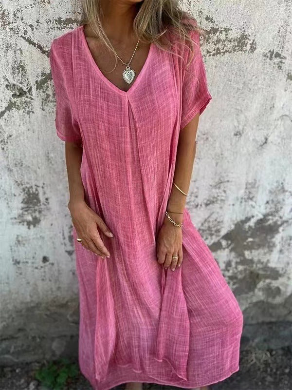 Inés Exclusive Loose V Neck Dress Premium Wardrobe Essential