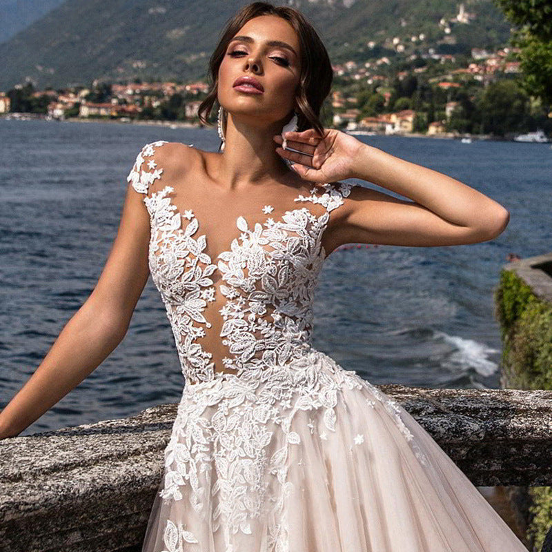 Off-Shoulder Minimalist Wedding Dress - Fashionpara
