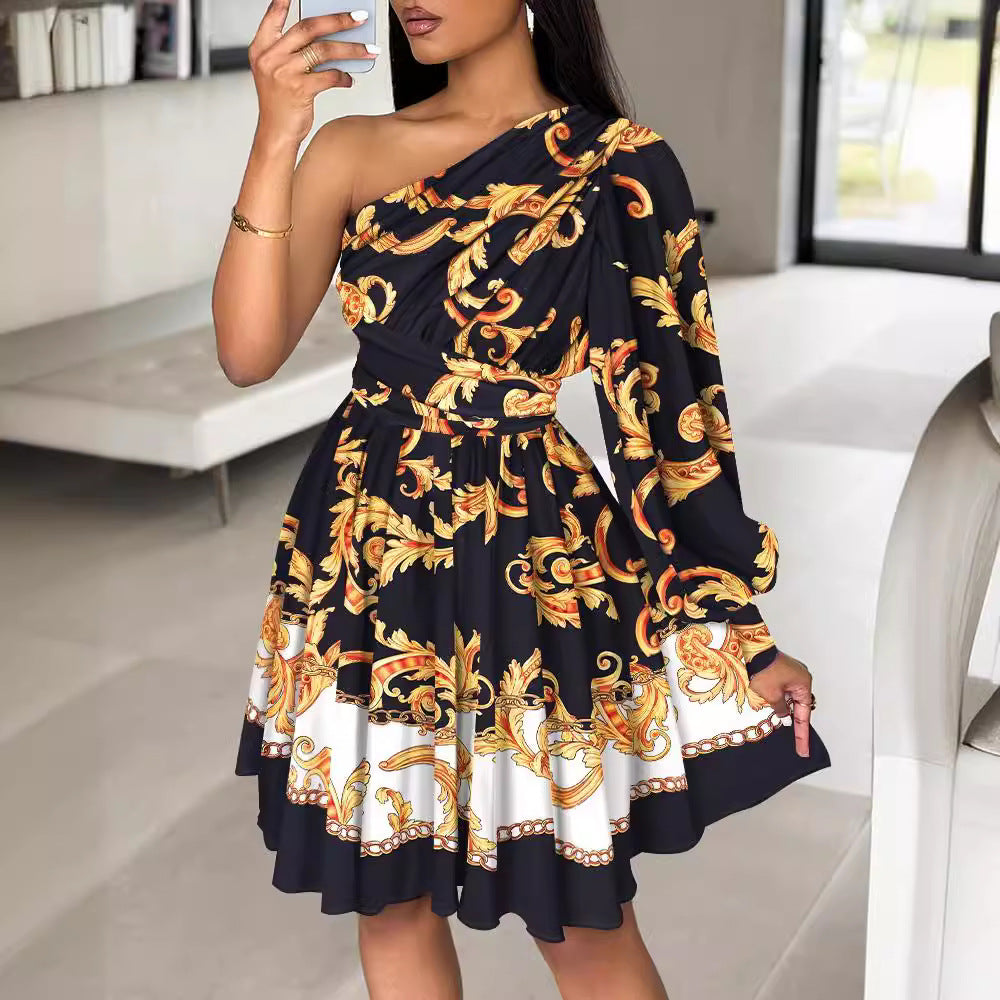 Teresa Timeless Women's Asymmetric Floral Mini Dress Boutique Collection