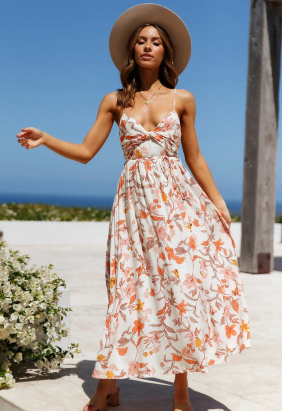 Certain Romance Printed Tie Front Maxi Dress FINAL