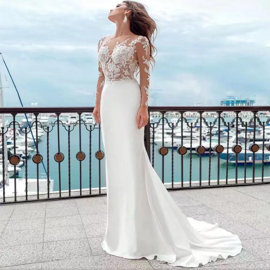 Elegant Strapless Evening Gown Wedding Dress - Fashionpara