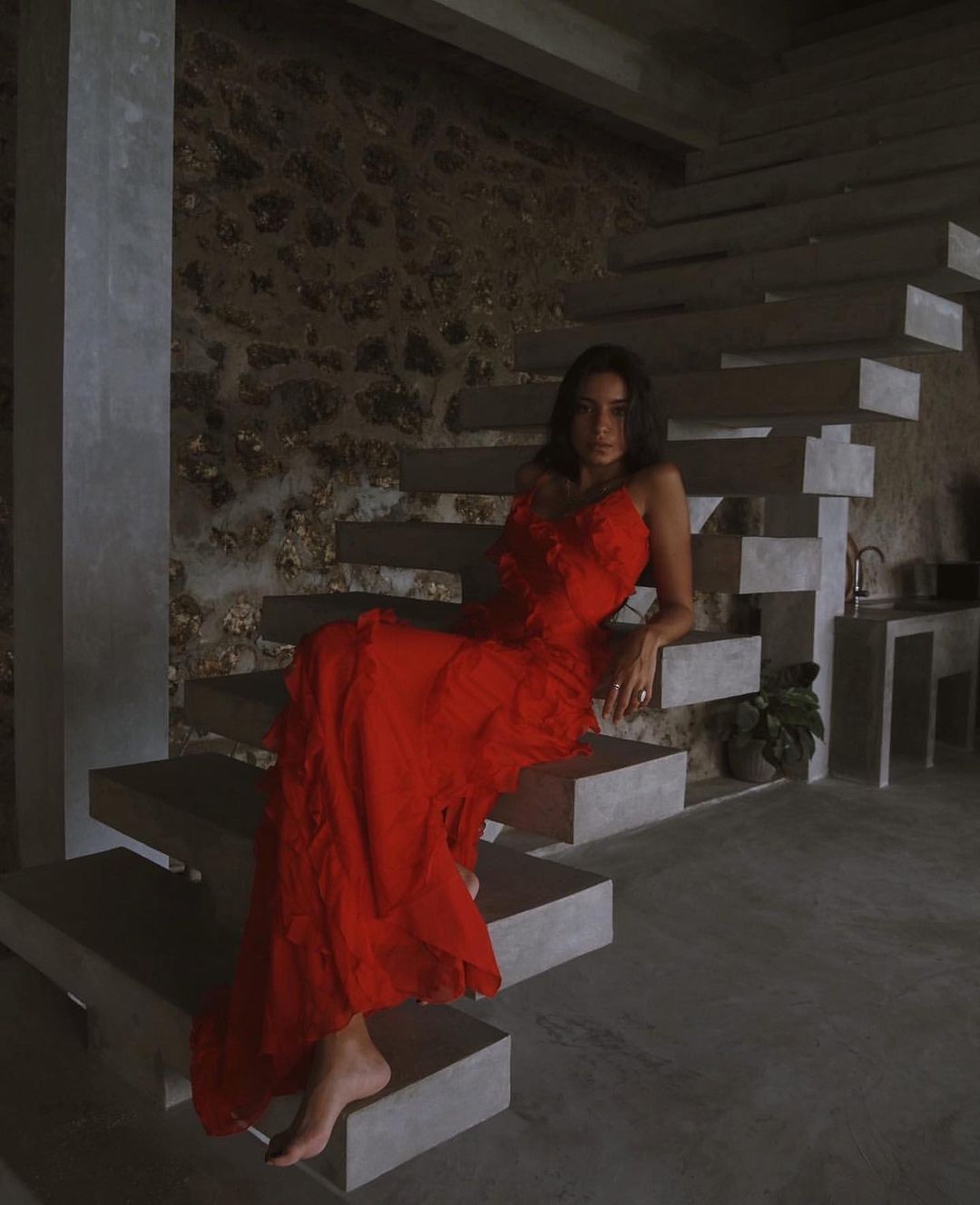 Vanessa Exclusive Dress with Ruffles Evening Wear Edit