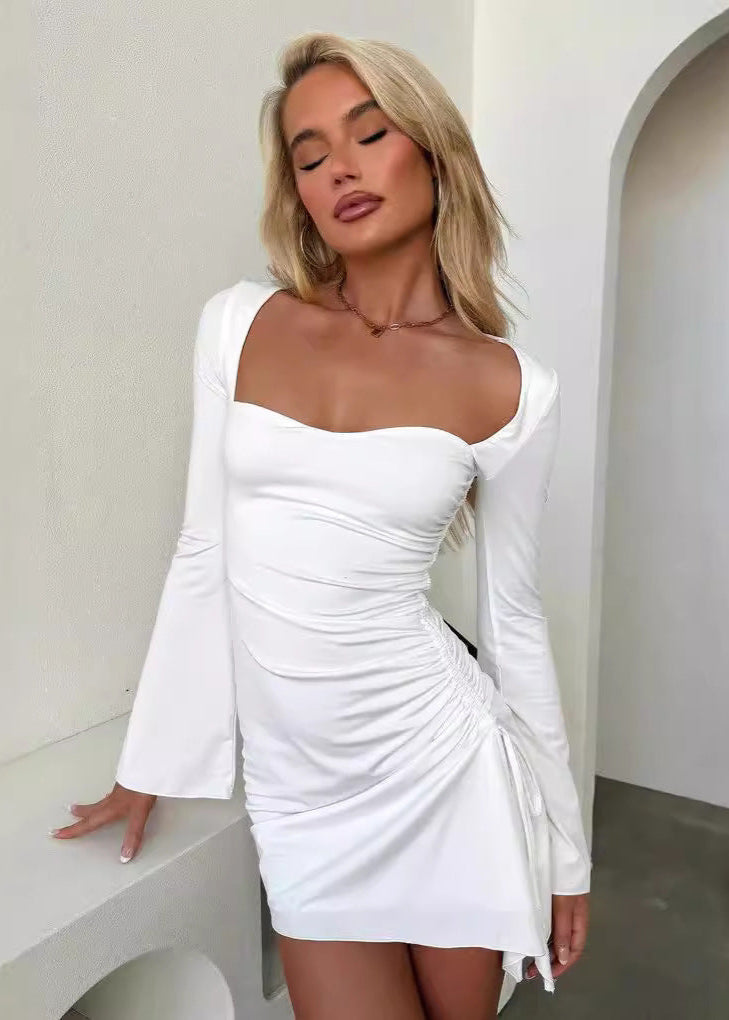 Celeste Ruched Long Sleeve Mini Dress