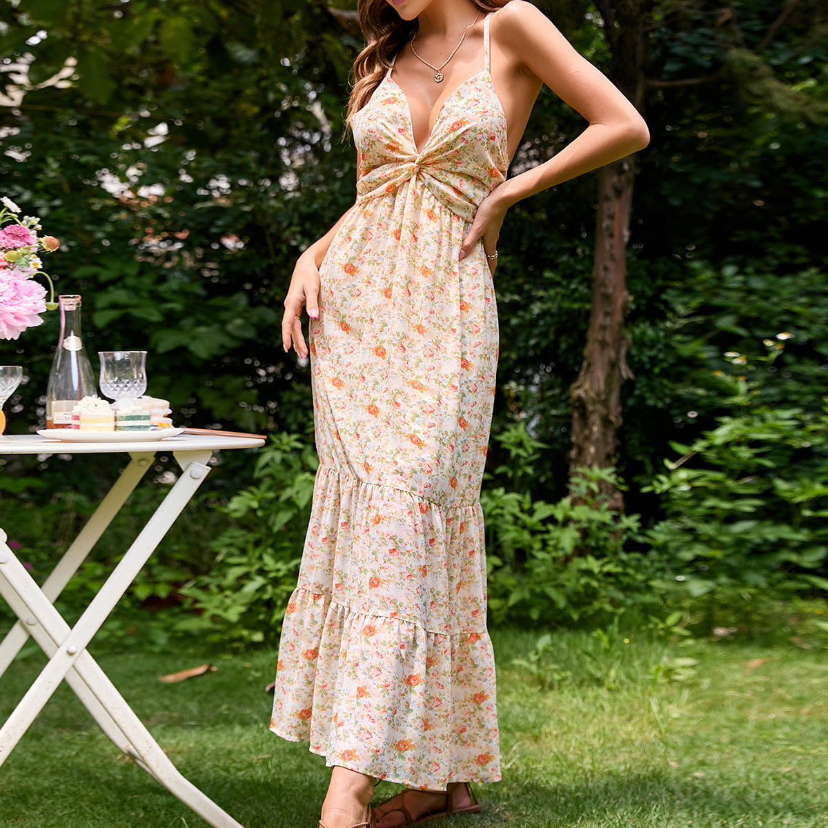 Loved By You Floral Midi Dress Blush