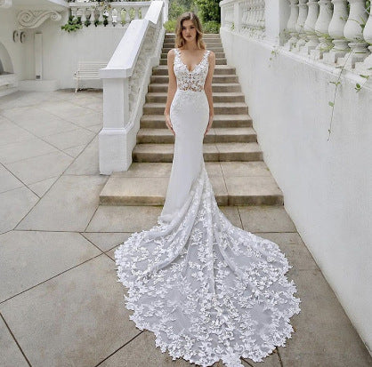 Slim Tail Wedding Dress - Fashionpara