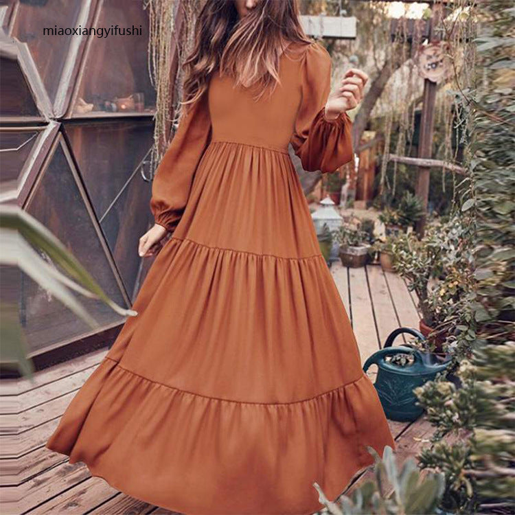 Isadore Satin Tiered Boho Midi Dress FINAL