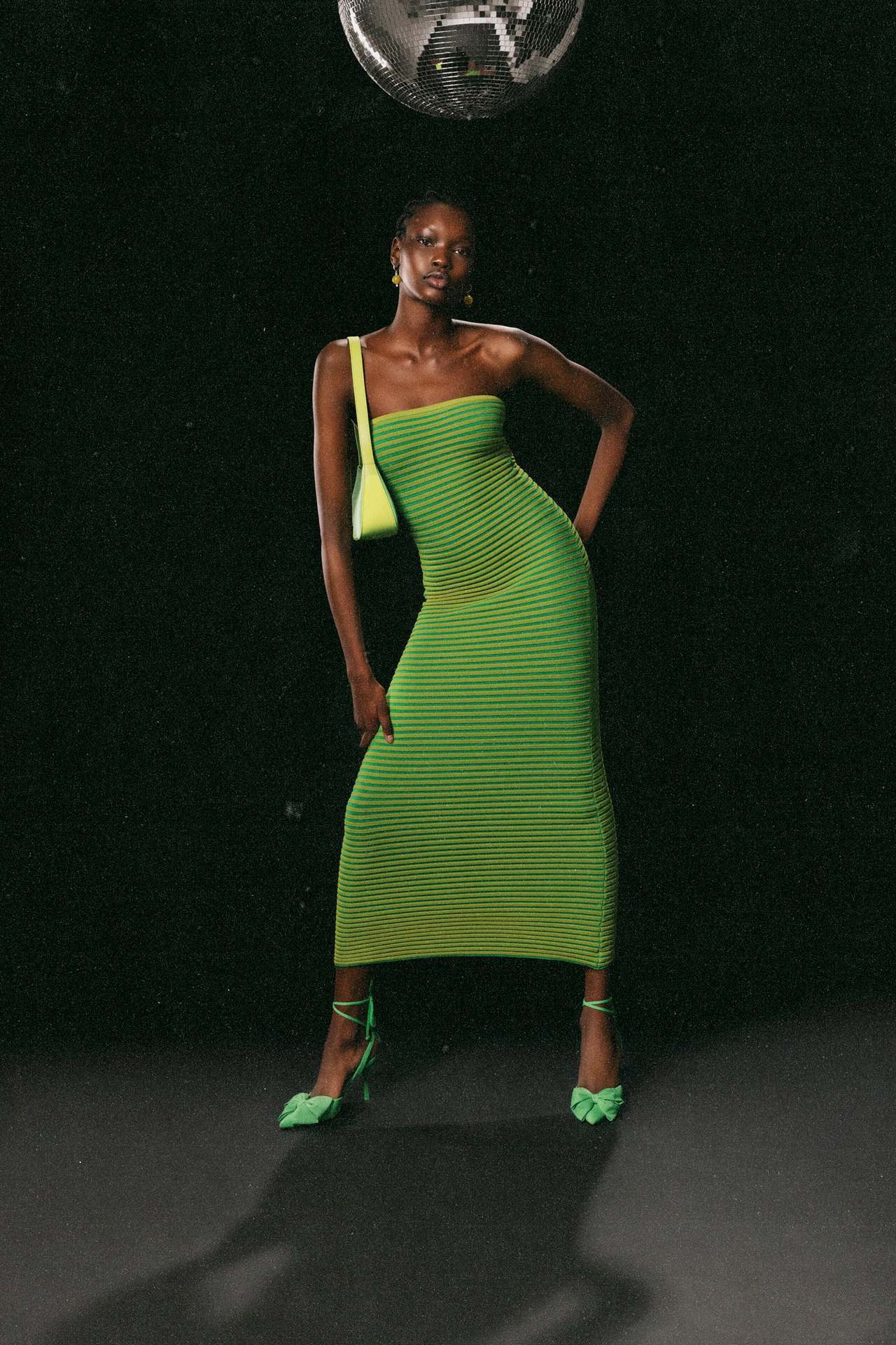 Valeria Statement Sleeveless Maxi Dress in Striped Knit Boutique Collection