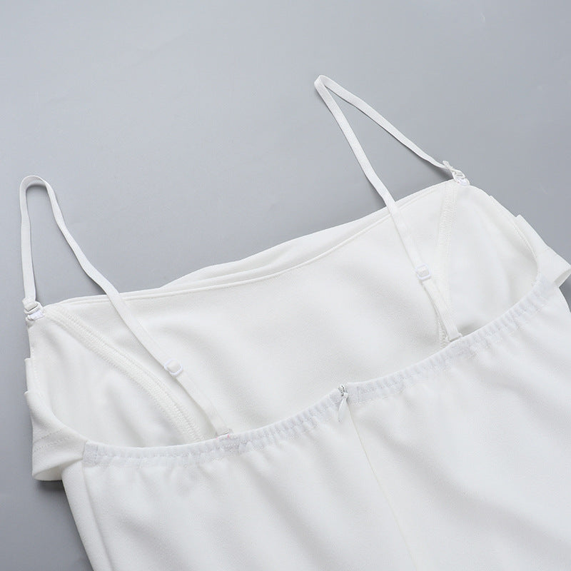 Fring Tube Dress White