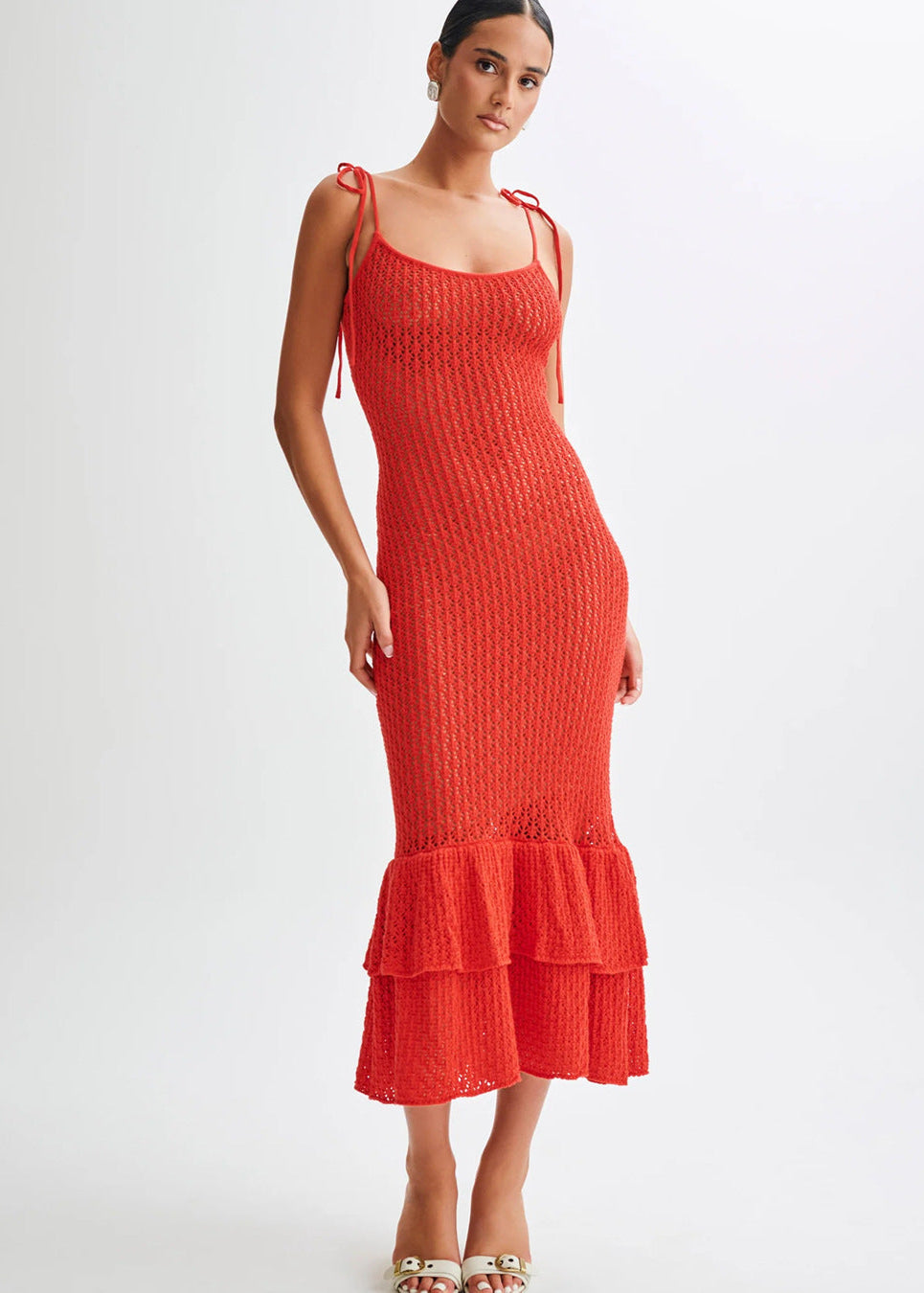 Sienna Lace Up Knit Maxi Dress