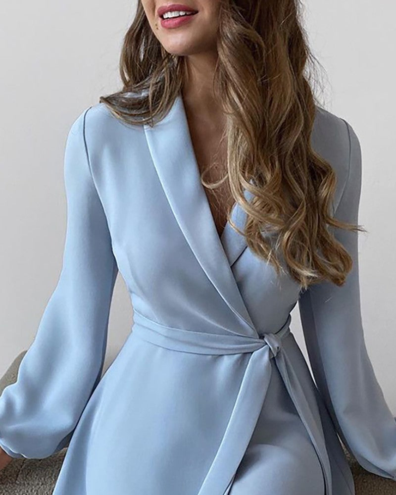 Starling Satin Wrap Midi Dress Dusty Blue