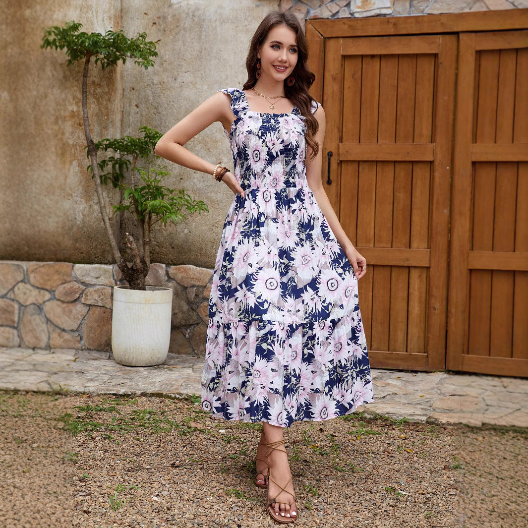Fabiana Premium Women's Floral Ruffle Maxi Dress Boutique Collection