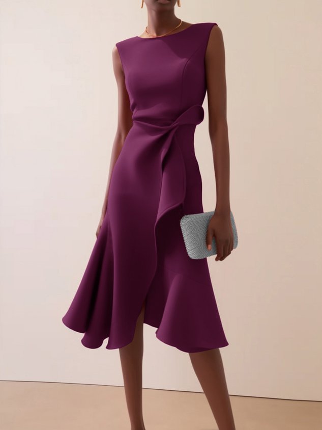 Elegant Formal Gown Midi Dress