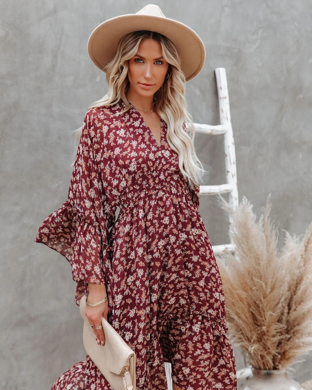 Brookings Floral Shimmer Midi Dress FINAL